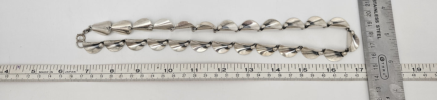 Niels Erik From Denmark sterling silver Art Deco Flora Fauna Necklace circa 1940s, view 9 of 9