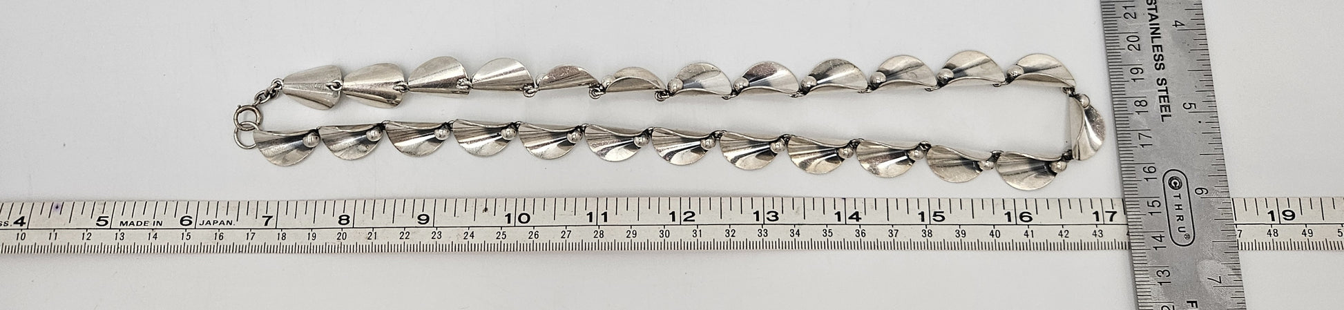 Niels Erik From Denmark sterling silver Art Deco Flora Fauna Necklace circa 1940s, view 9 of 9