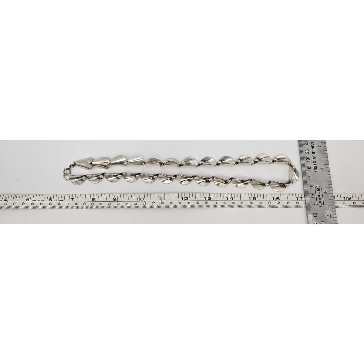 Niels Erik From Denmark sterling silver Art Deco Flora Fauna Necklace circa 1940s, view 9 of 9