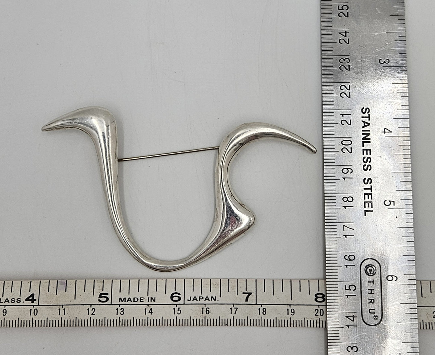 Vintage Studio Artisan sterling silver large Retro Atomic modernist Brooch Pin, view 7 of 7