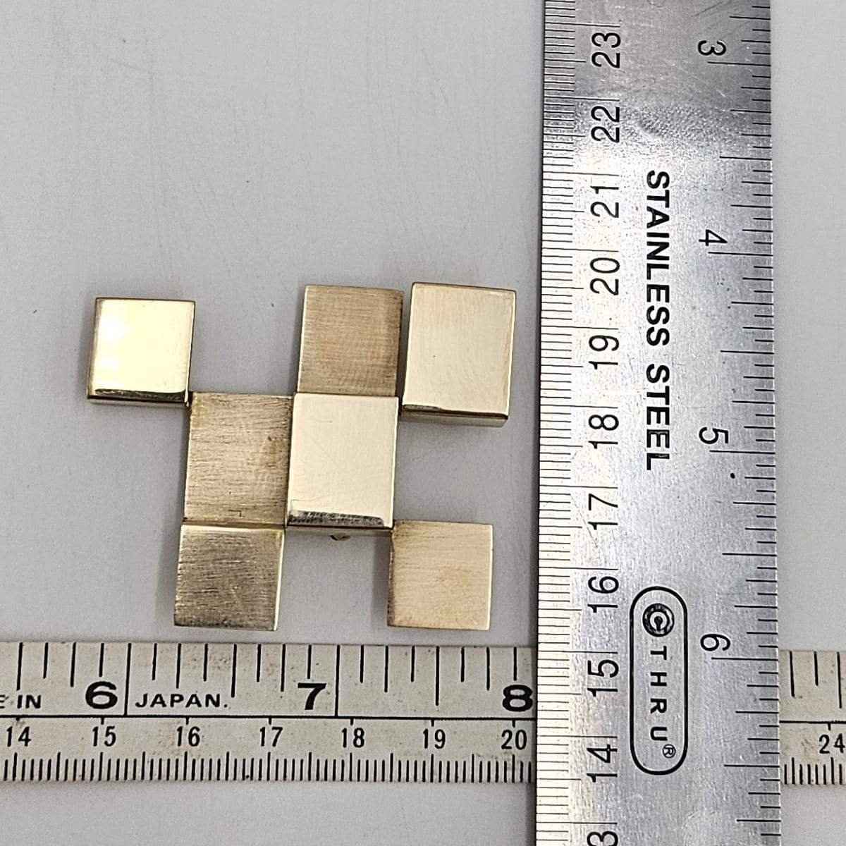 Designer Betty Cooke 3D modernist 14K gold Brooch/Necklace circa 1960s, view 8 of 9