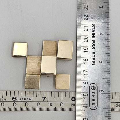 Designer Betty Cooke 3D modernist 14K gold Brooch/Necklace circa 1960s, view 8 of 9