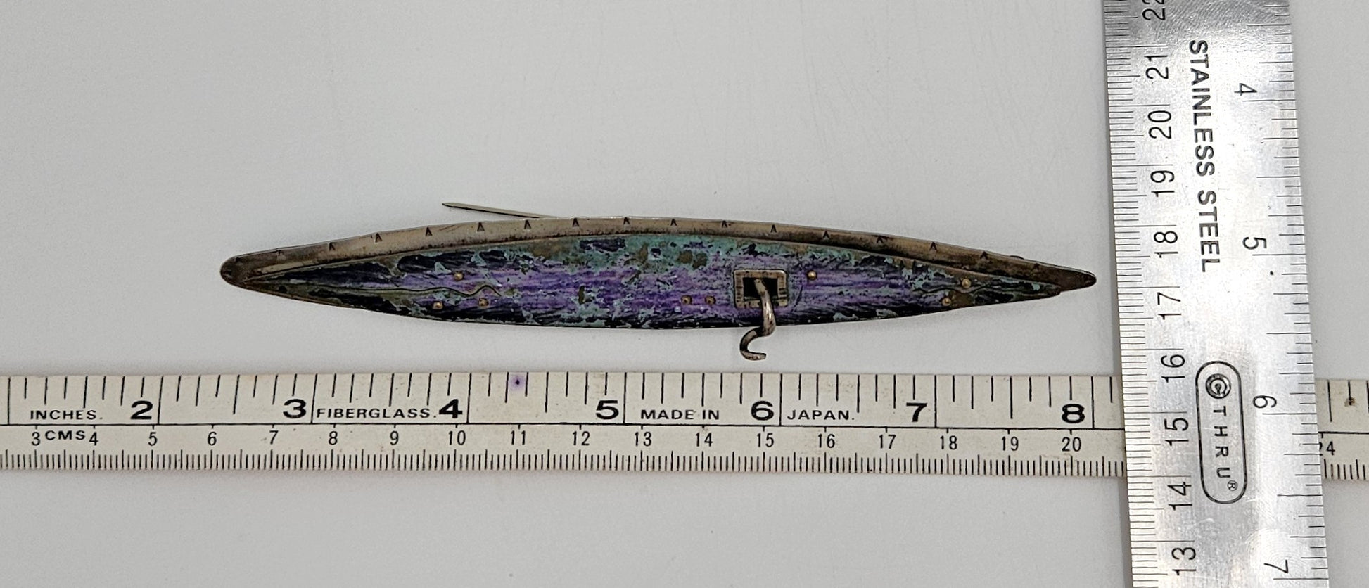 Studio Artist Debra Hoffmaster sterling silver Copper XL modernist Brooch Pin 2001, view 10 of 10