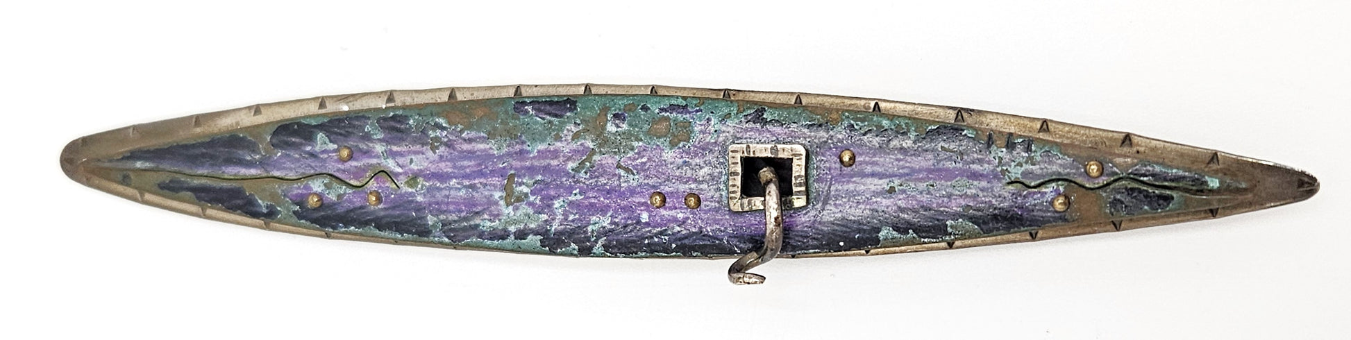 Studio Artist Debra Hoffmaster sterling silver Copper XL modernist Brooch Pin 2001, view 1 of 10