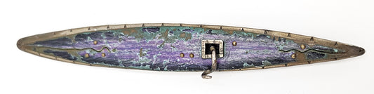 Studio Artist Debra Hoffmaster sterling silver Copper XL modernist Brooch Pin 2001, view 1 of 10