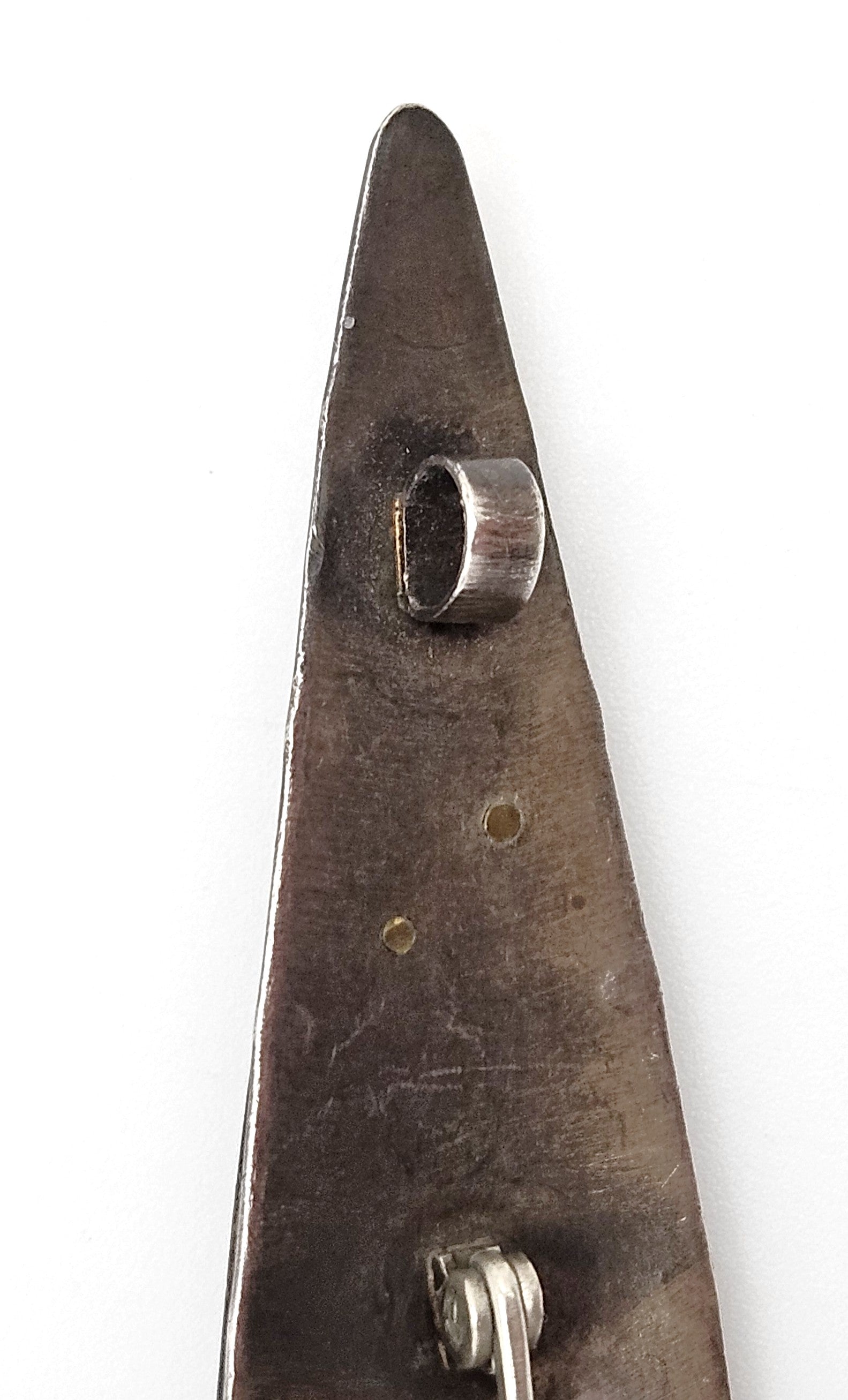 Studio Artist Debra Hoffmaster sterling silver Copper XL modernist Brooch Pin 2001, view 8 of 10