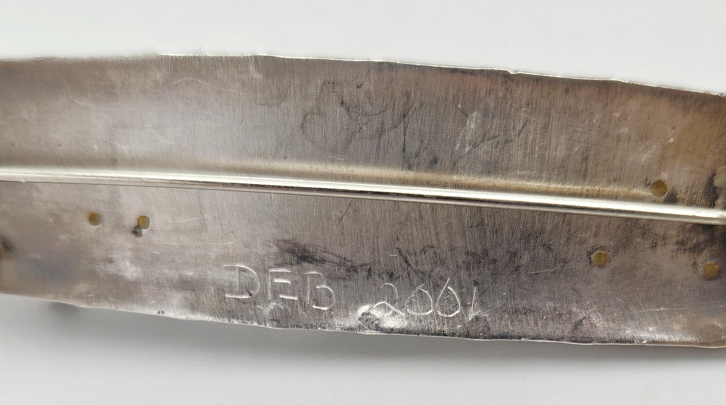 Studio Artist Debra Hoffmaster sterling silver Copper XL modernist Brooch Pin 2001, view 9 of 10
