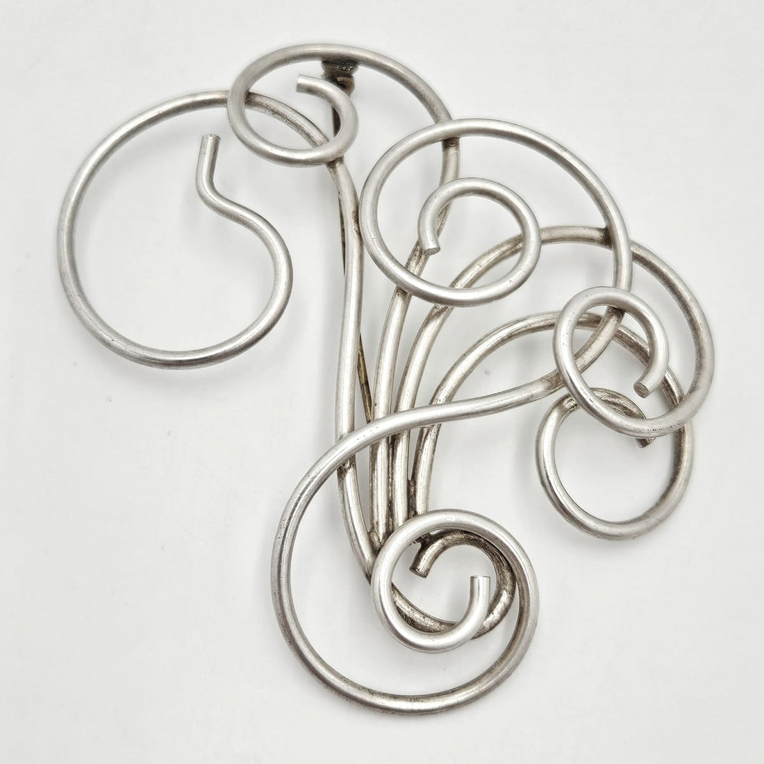 Vintage Studio Artisan sterling silver large Retro Atomic modernist Brooch Pin, view 1 of 7