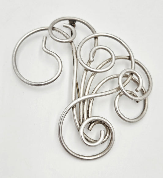 Vintage Studio Artisan sterling silver large Retro Atomic modernist Brooch Pin, view 1 of 7