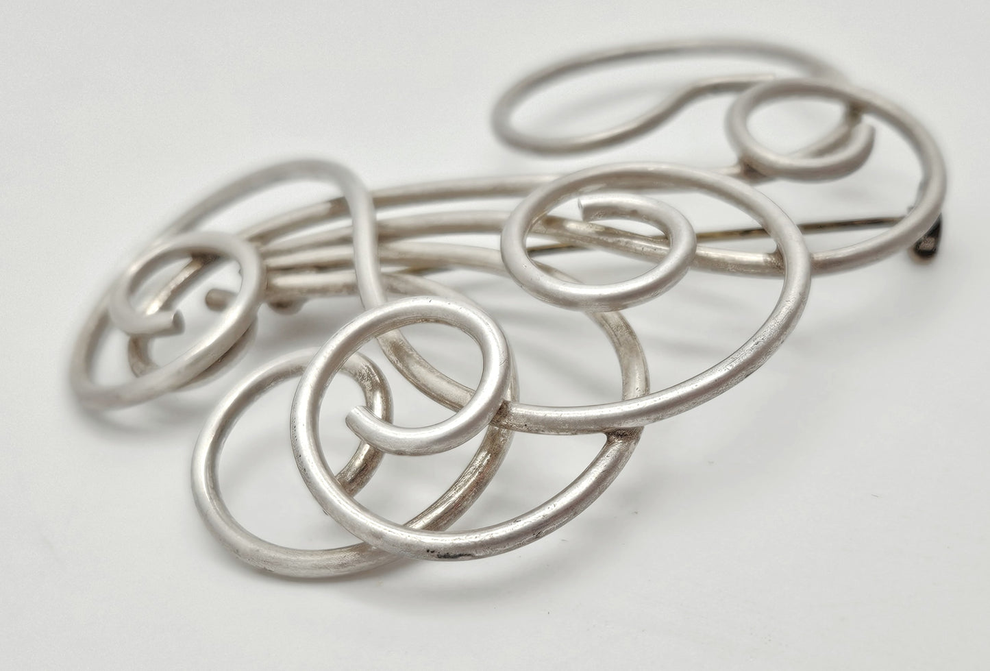 Vintage Studio Artisan sterling silver large Retro Atomic modernist Brooch Pin, view 4 of 7