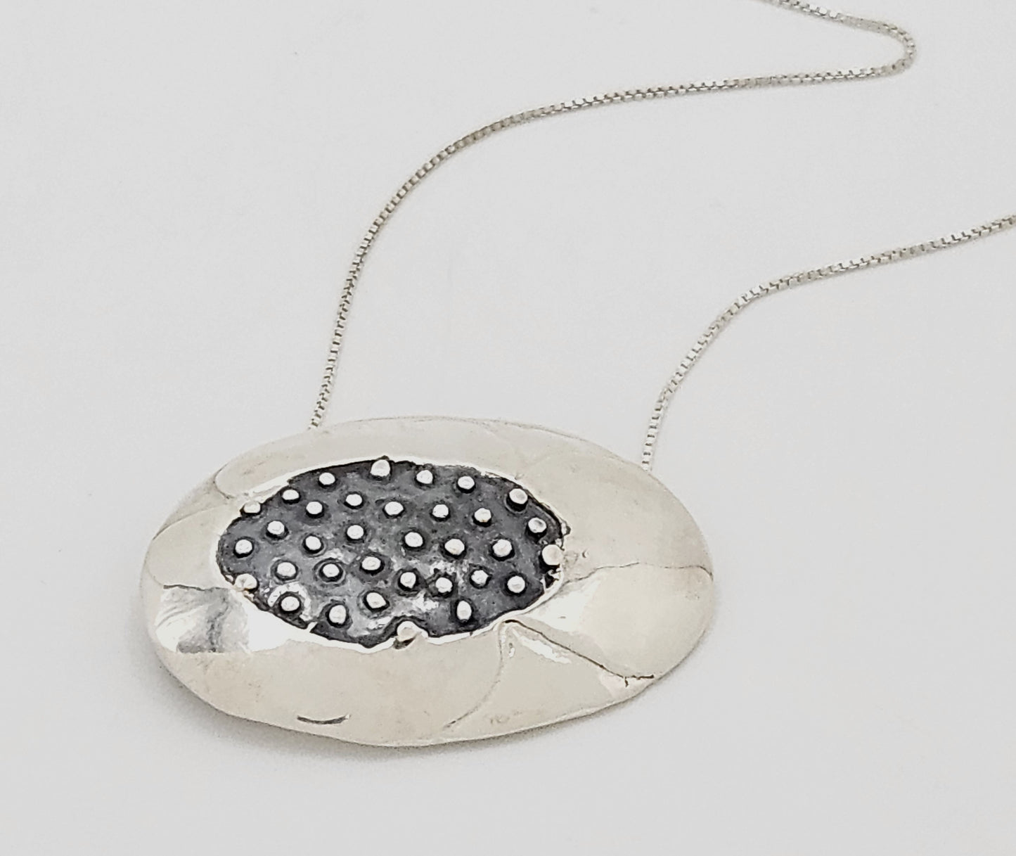 Eivind Hillestad Smykker Norway sterling silver abstract Poppy Pendant Necklace, view 3 of 7
