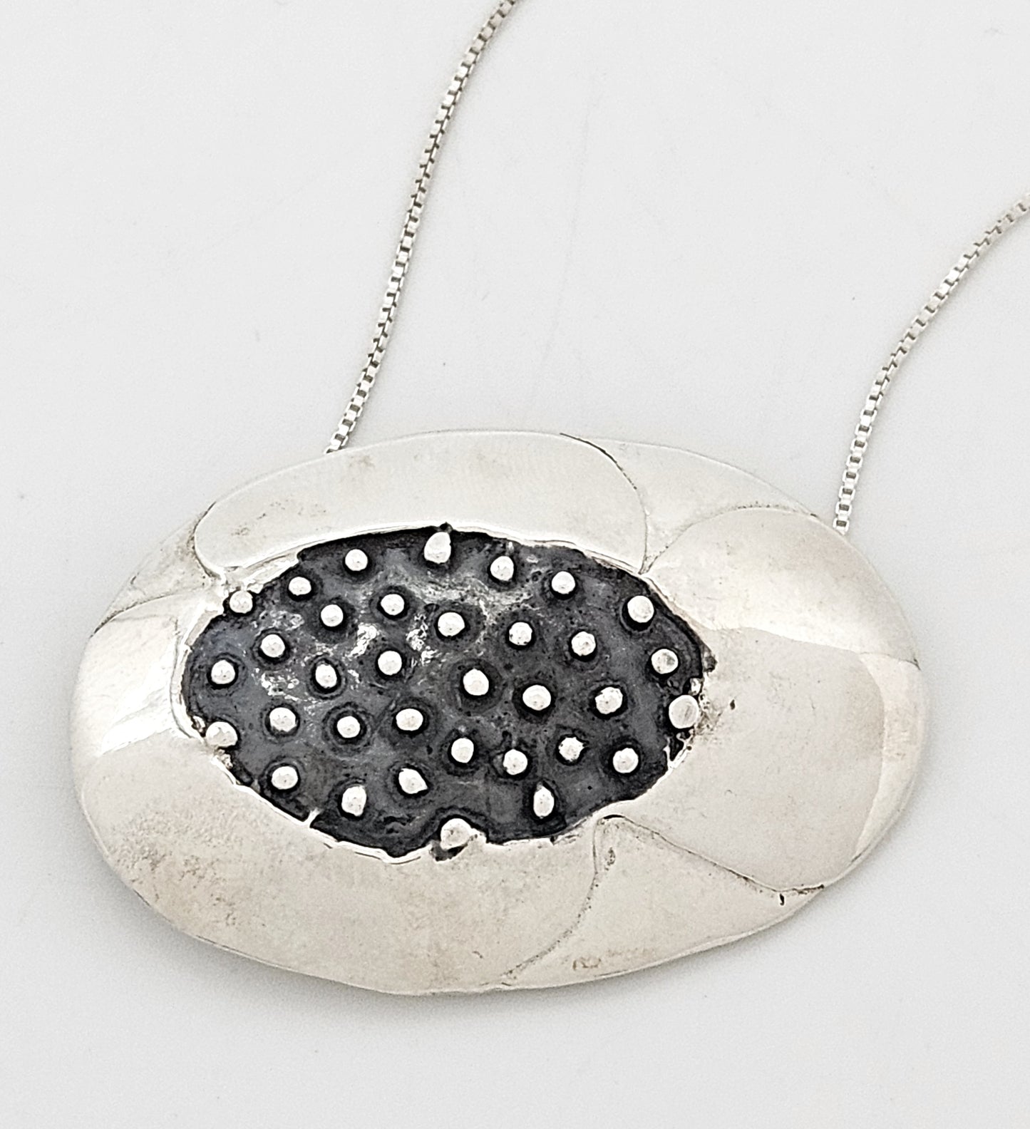 Eivind Hillestad Smykker Norway sterling silver abstract Poppy Pendant Necklace, view 1 of 7