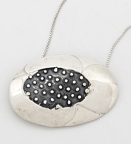 Eivind Hillestad Smykker Norway sterling silver abstract Poppy Pendant Necklace, view 1 of 7