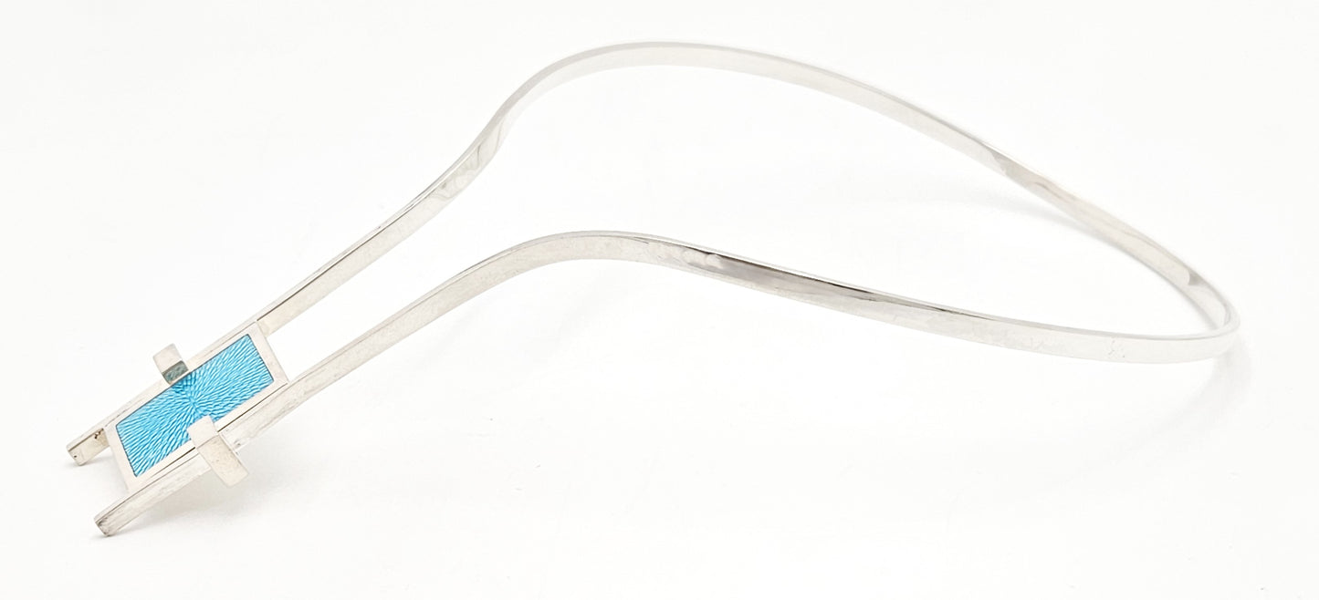 Pekka Piekainen for Auran Kultaseppa Finland sterling silver and enamel Necklace 1973, view 4 of 10