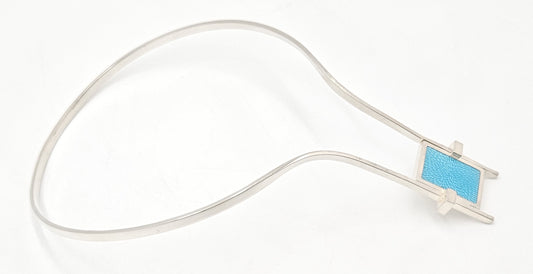 Pekka Piekainen for Auran Kultaseppa Finland sterling silver and enamel Necklace 1973, view 1 of 10