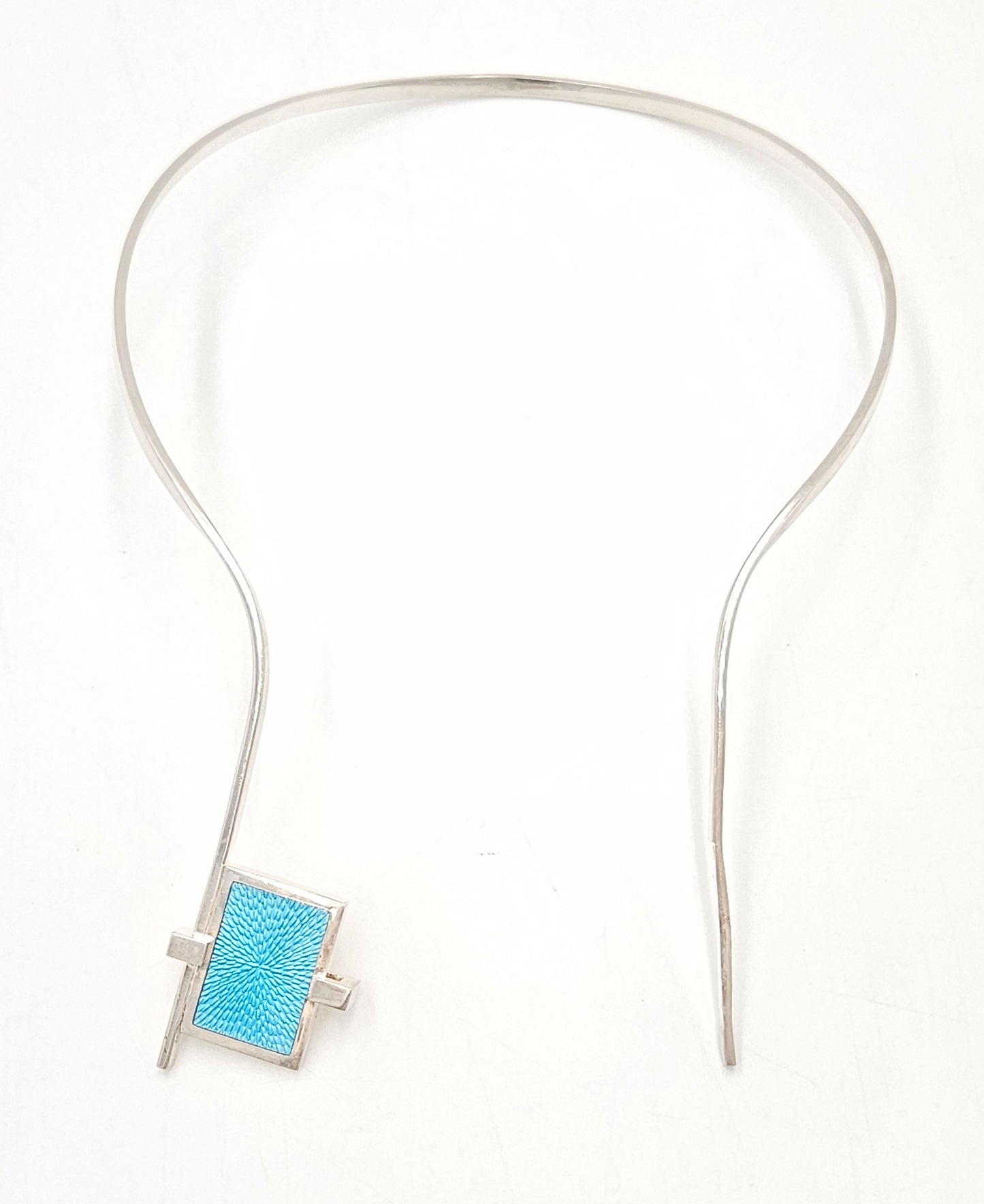 Pekka Piekainen for Auran Kultaseppa Finland sterling silver and enamel Necklace 1973, view 7 of 10