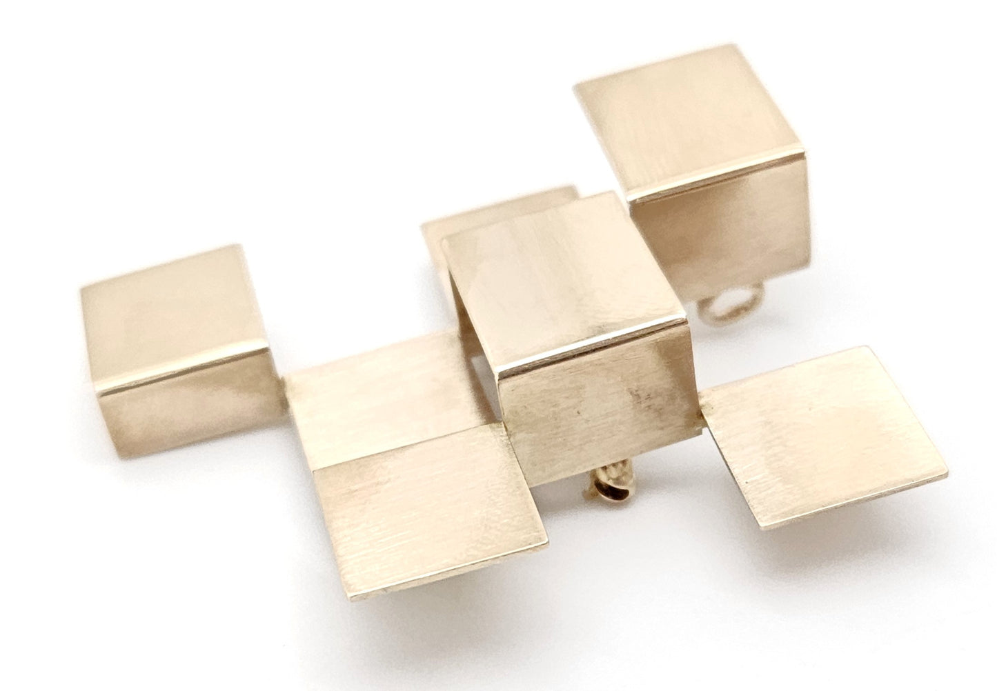 Designer Betty Cooke 3D modernist 14K gold Brooch/Necklace circa 1960s, view 4 of 8