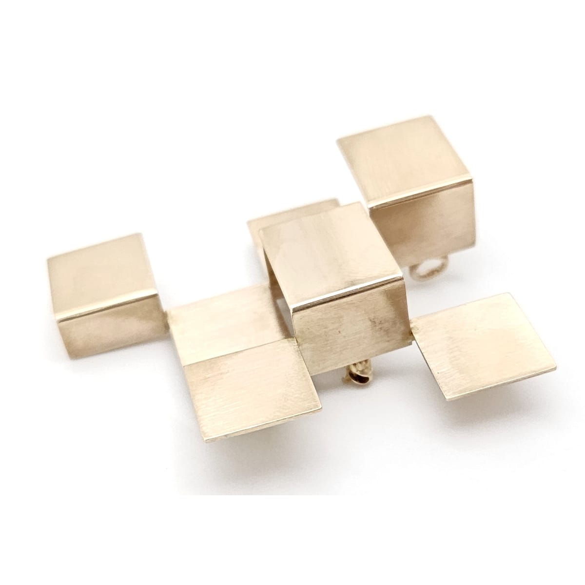 Designer Betty Cooke 3D modernist 14K gold Brooch/Necklace circa 1960s, view 4 of 9