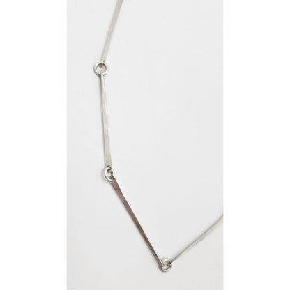 Danish Designer Søren Borup sterling silver modernist Bar Link Chain Necklace 1960s, view 3 of 7