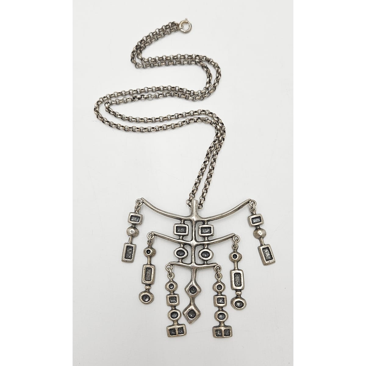 David Andersen Norway Sterling Silver Uni Viking Pendant Necklace Circa 1960&