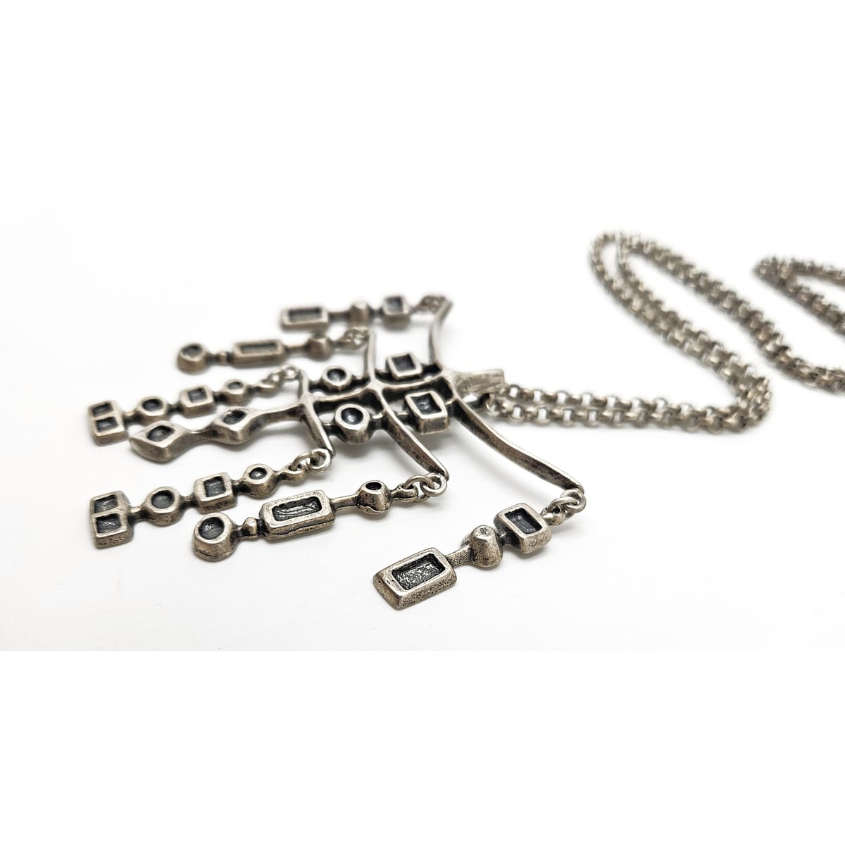 David Andersen Norway Sterling Silver Uni Viking Pendant Necklace Circa 1960&