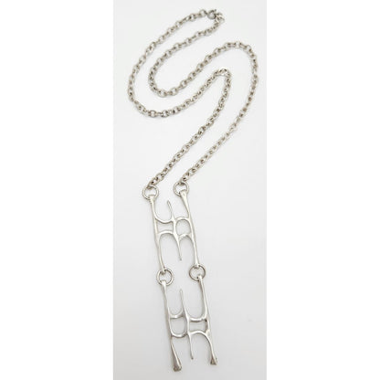sterling silver abstract modernist Necklace Signed, view 4 of 8