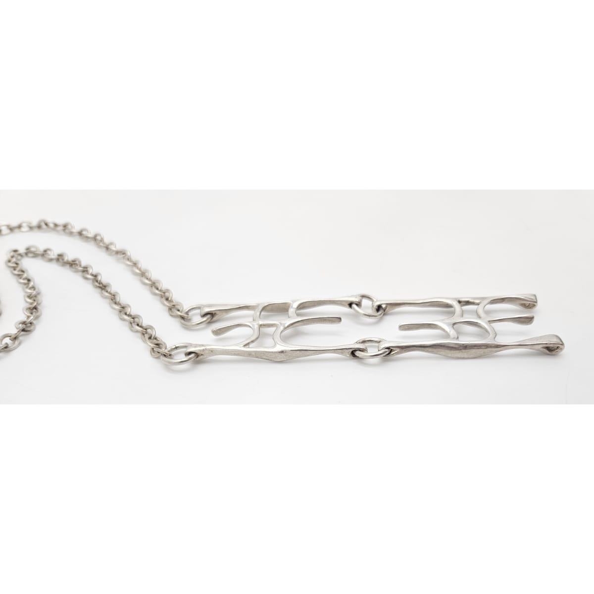 sterling silver abstract modernist Necklace Signed, view 5 of 8