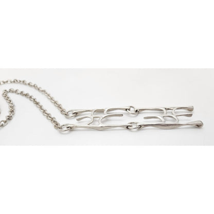 sterling silver abstract modernist Necklace Signed, view 5 of 8