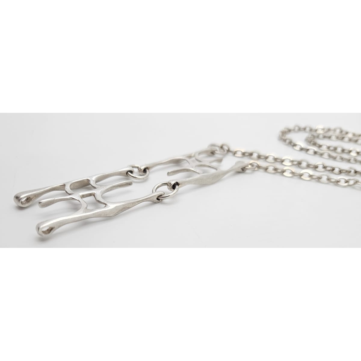 sterling silver abstract modernist Necklace Signed, view 3 of 8