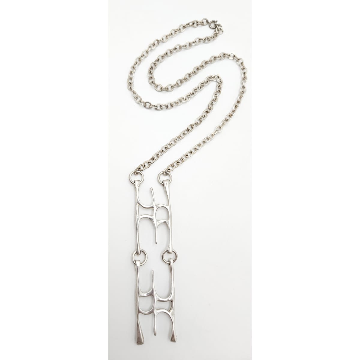 sterling silver abstract modernist Necklace Signed, view 1 of 8