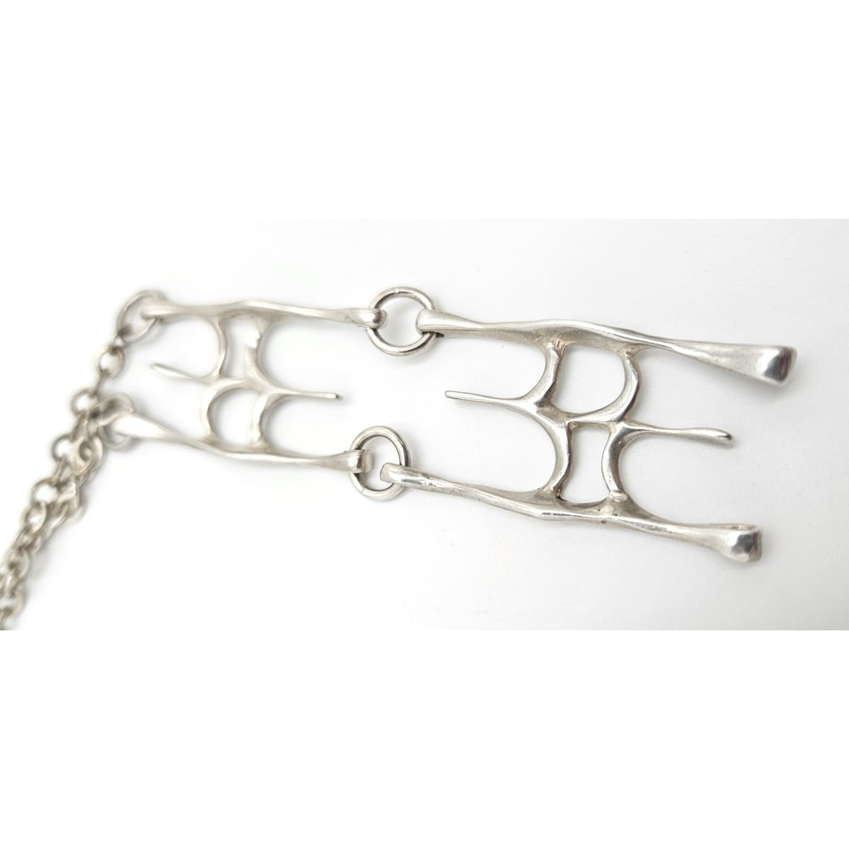 sterling silver abstract modernist Necklace Signed, view 6 of 8