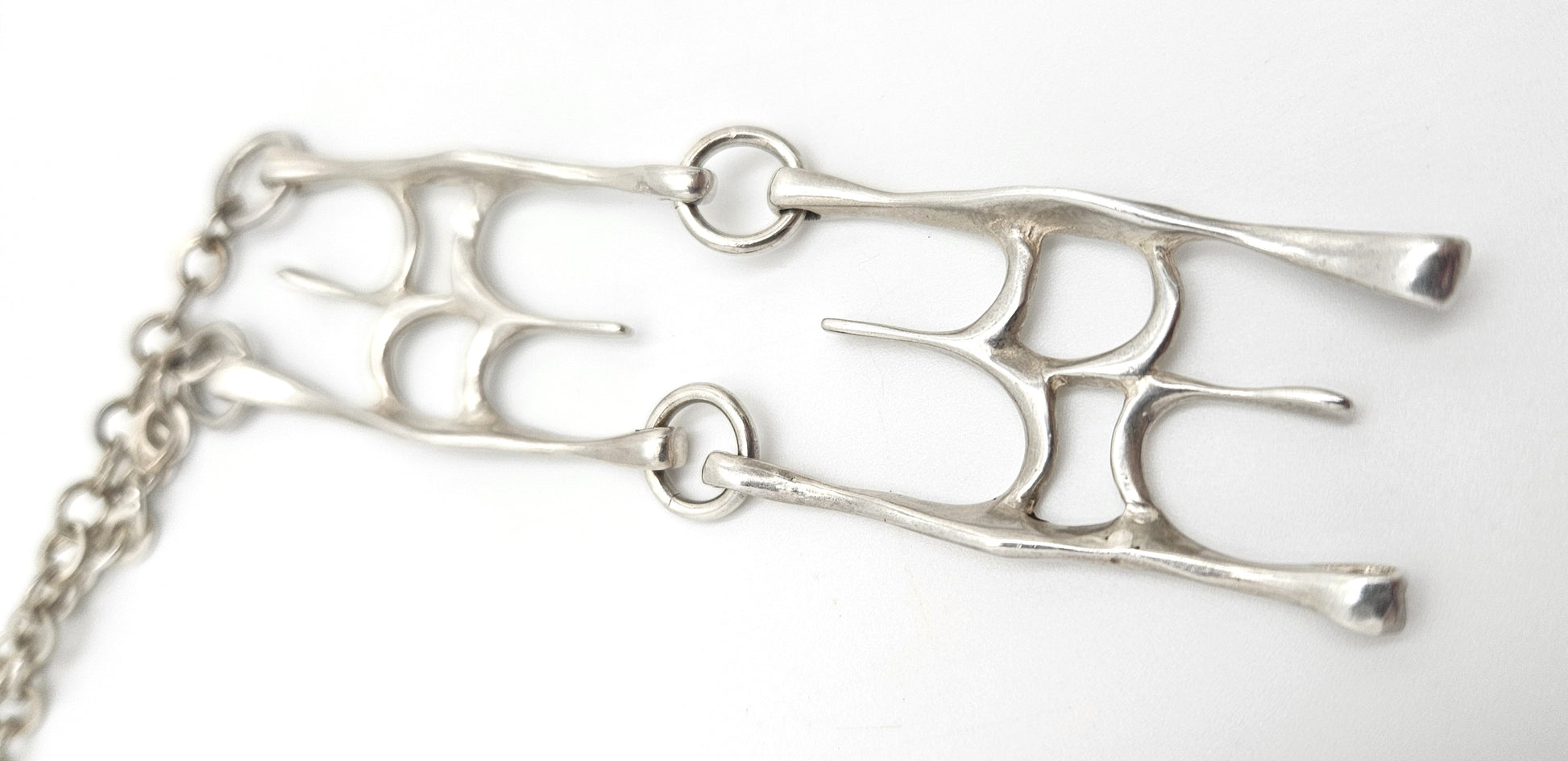 sterling silver abstract modernist Necklace Signed, view 6 of 8