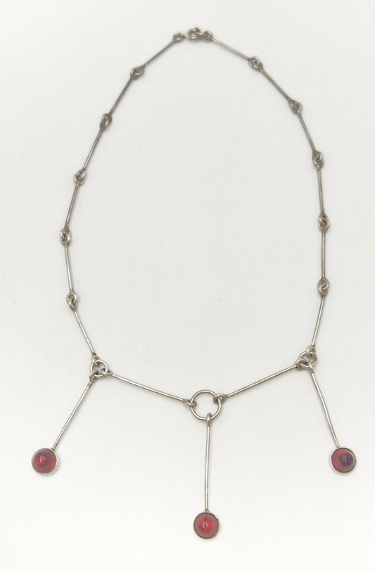 Assentorp Denmark sterling silver and Amber Multi-Pendant Articulating Necklace 1960s, view 1 of 8