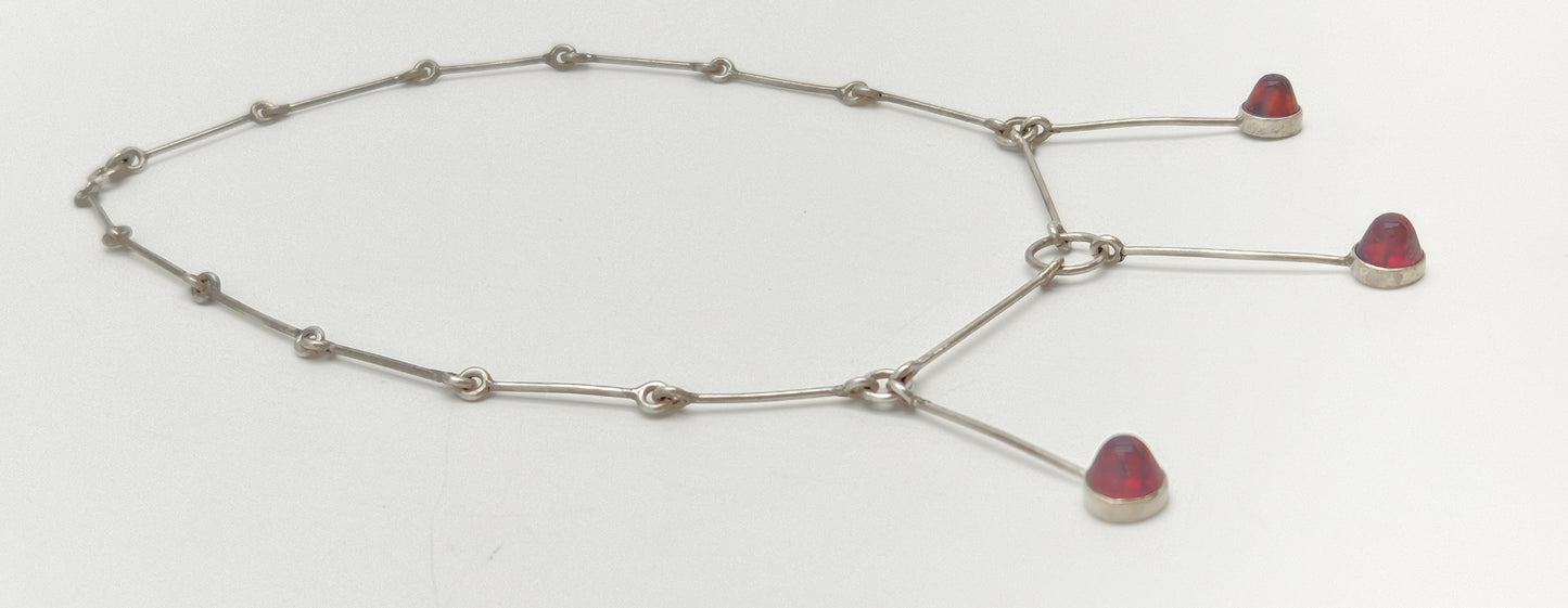 Assentorp Denmark sterling silver and Amber Multi-Pendant Articulating Necklace 1960s, view 3 of 8