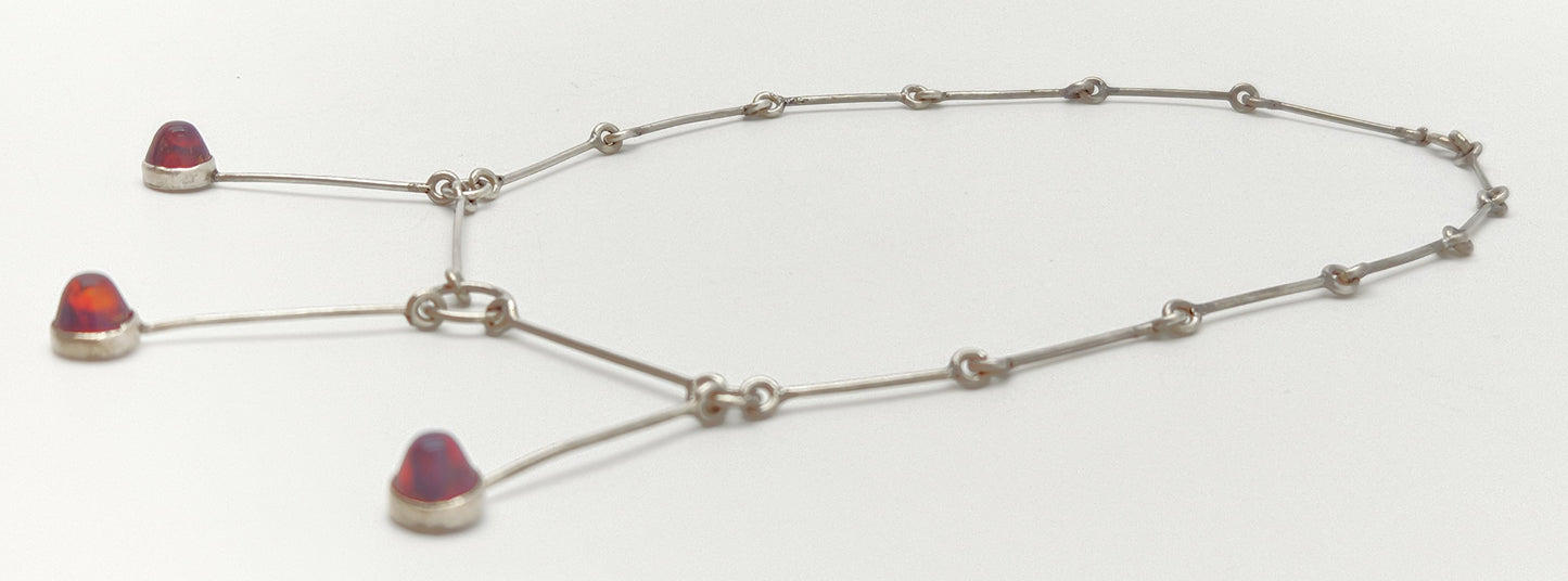 Assentorp Denmark sterling silver and Amber Multi-Pendant Articulating Necklace 1960s, view 4 of 8