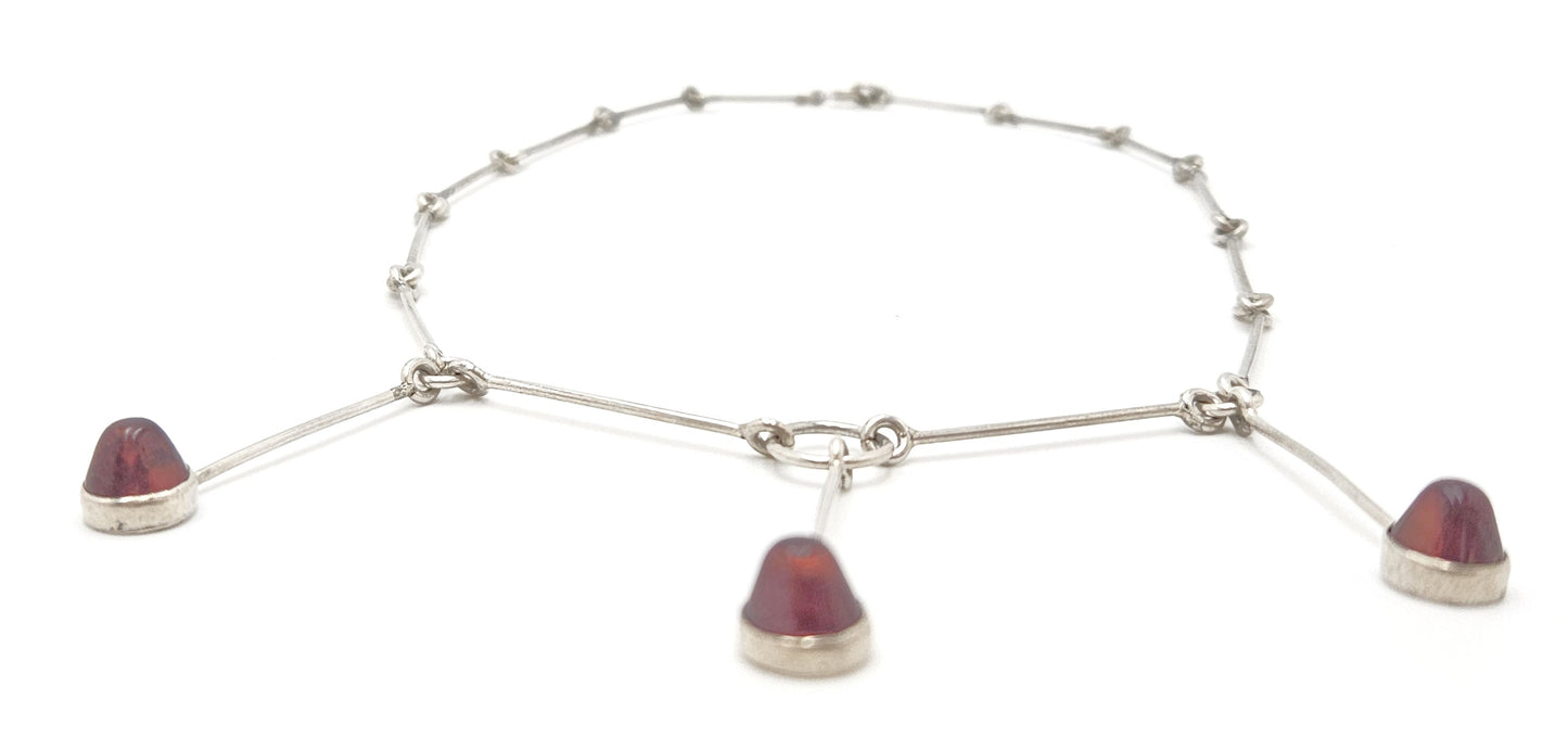 Assentorp Denmark sterling silver and Amber Multi-Pendant Articulating Necklace 1960s, view 5 of 8