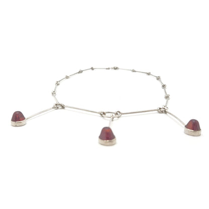 Assentorp Denmark sterling silver and Amber Multi-Pendant Articulating Necklace 1960s, view 5 of 8