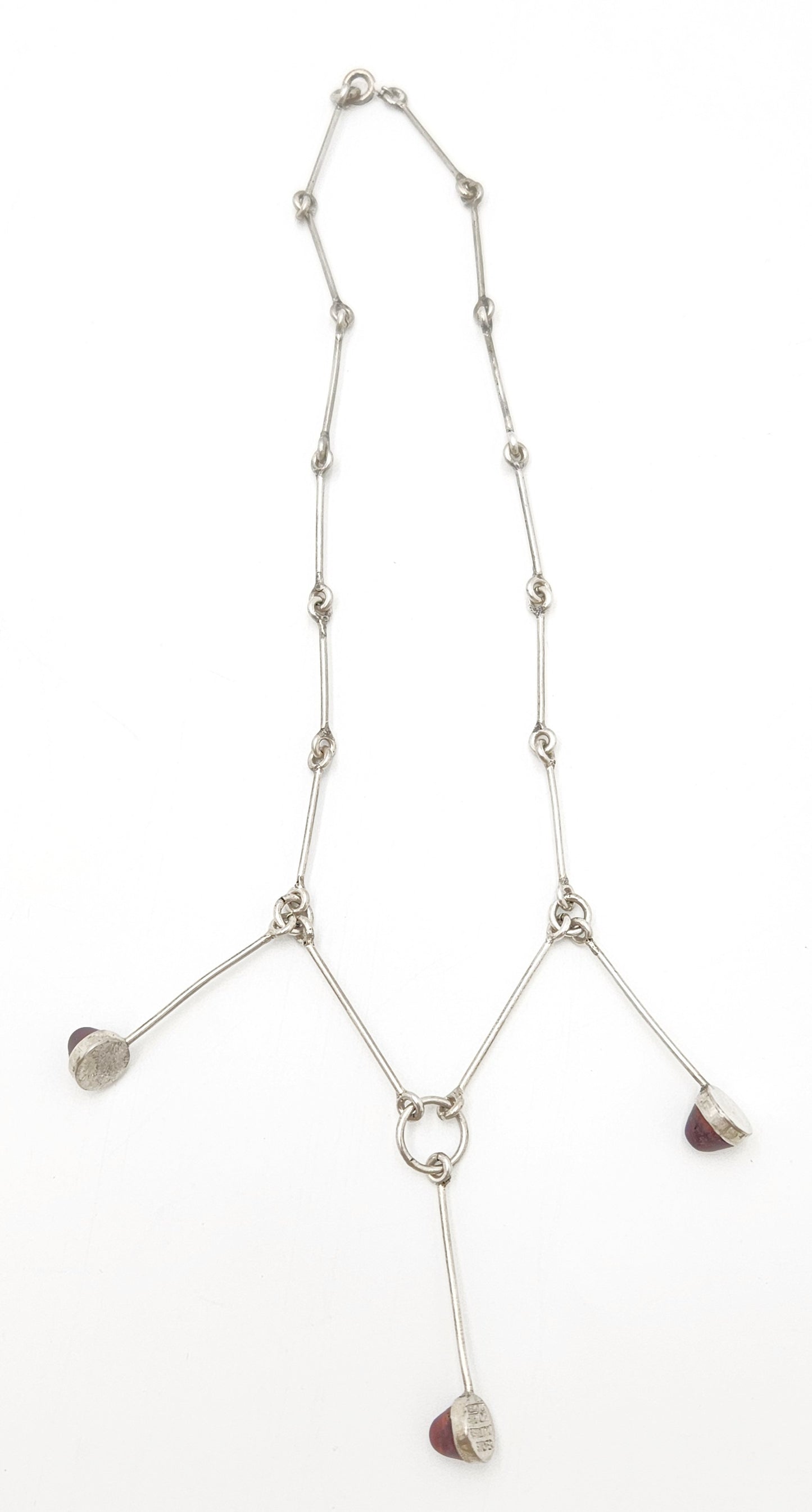 Assentorp Denmark sterling silver and Amber Multi-Pendant Articulating Necklace 1960s, view 6 of 8