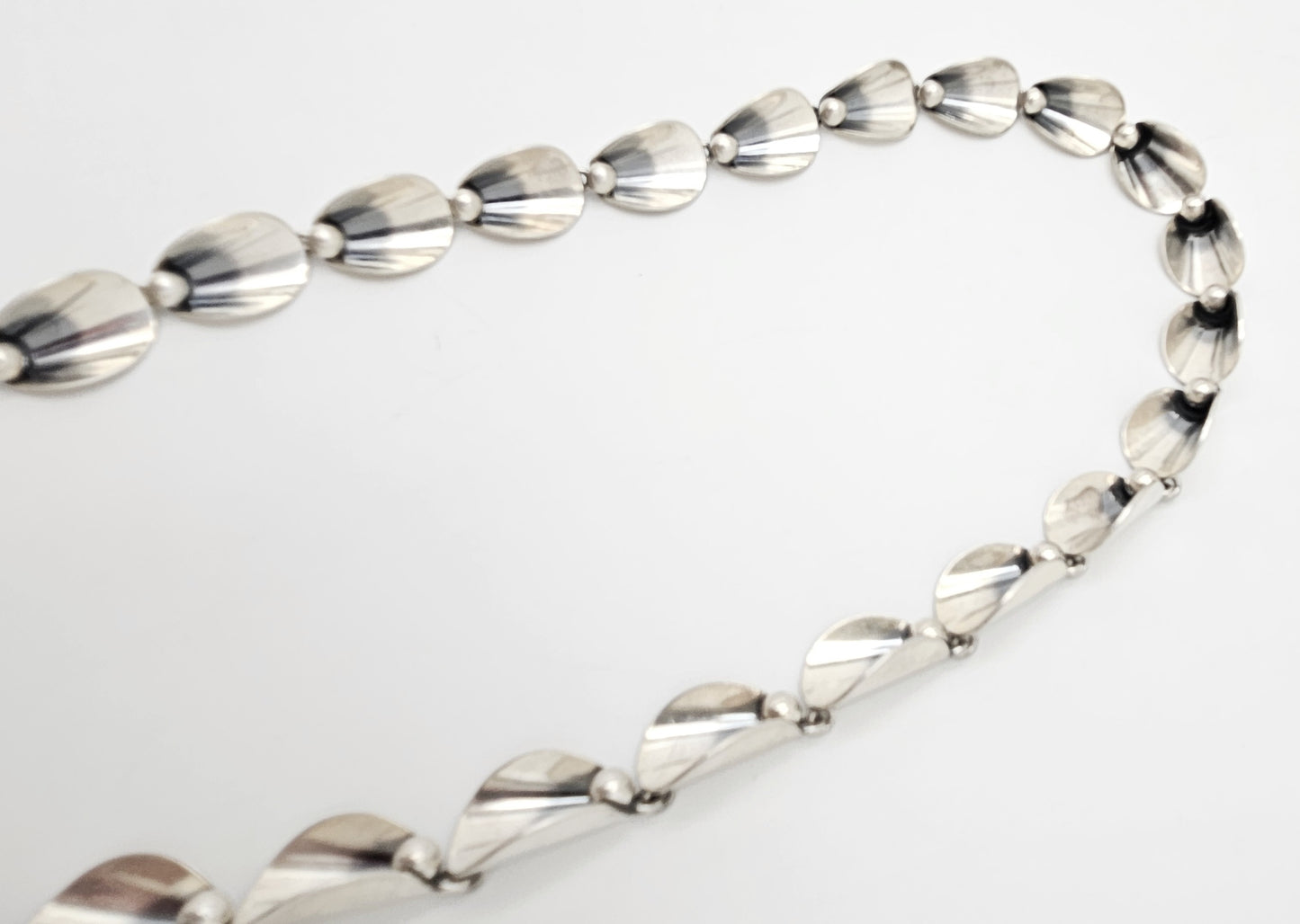 Niels Erik From Denmark sterling silver Art Deco Flora Fauna Necklace circa 1940s, view 5 of 9