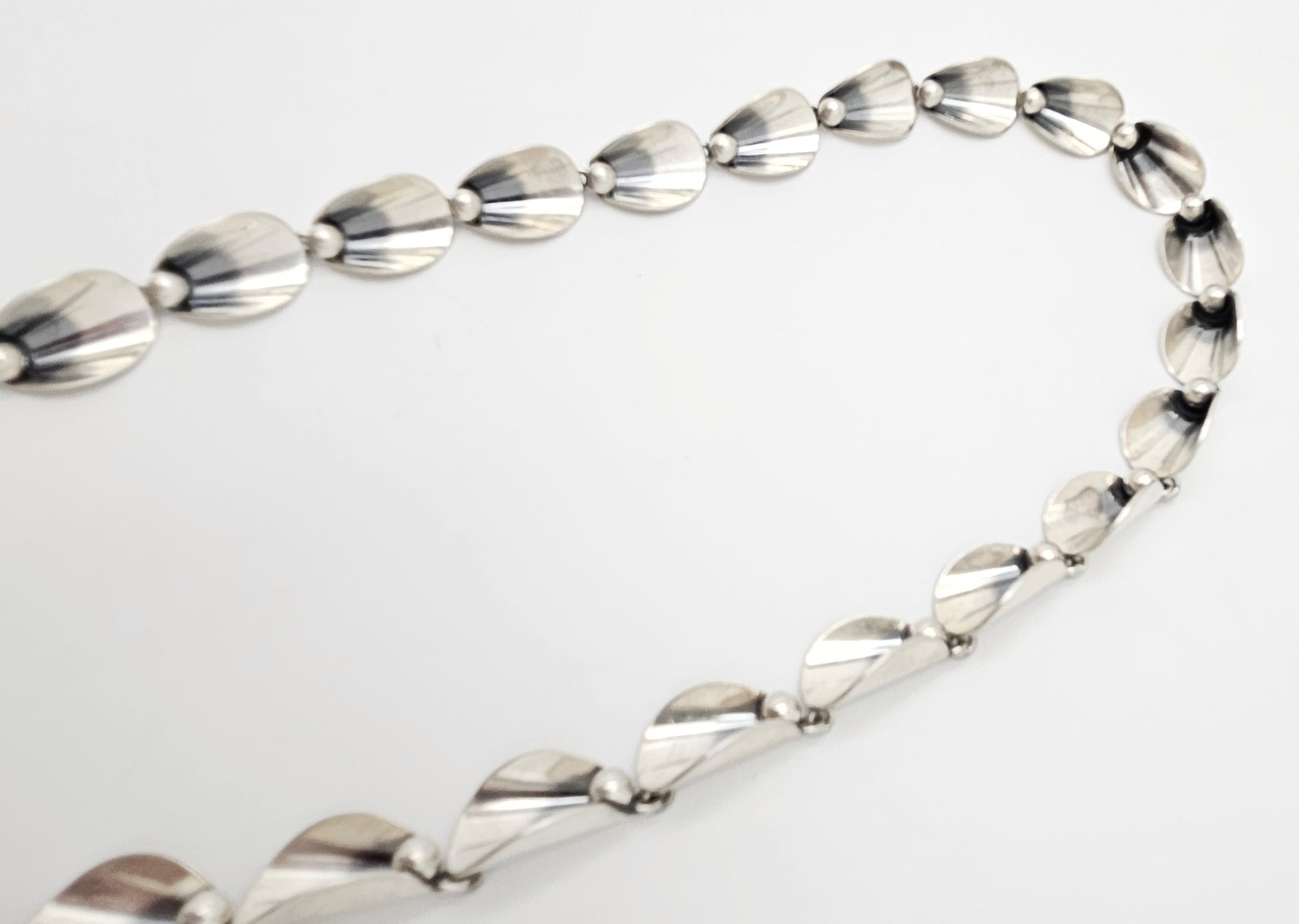 Niels Erik From Denmark sterling silver Art Deco Flora Fauna Necklace circa 1940s, view 5 of 9