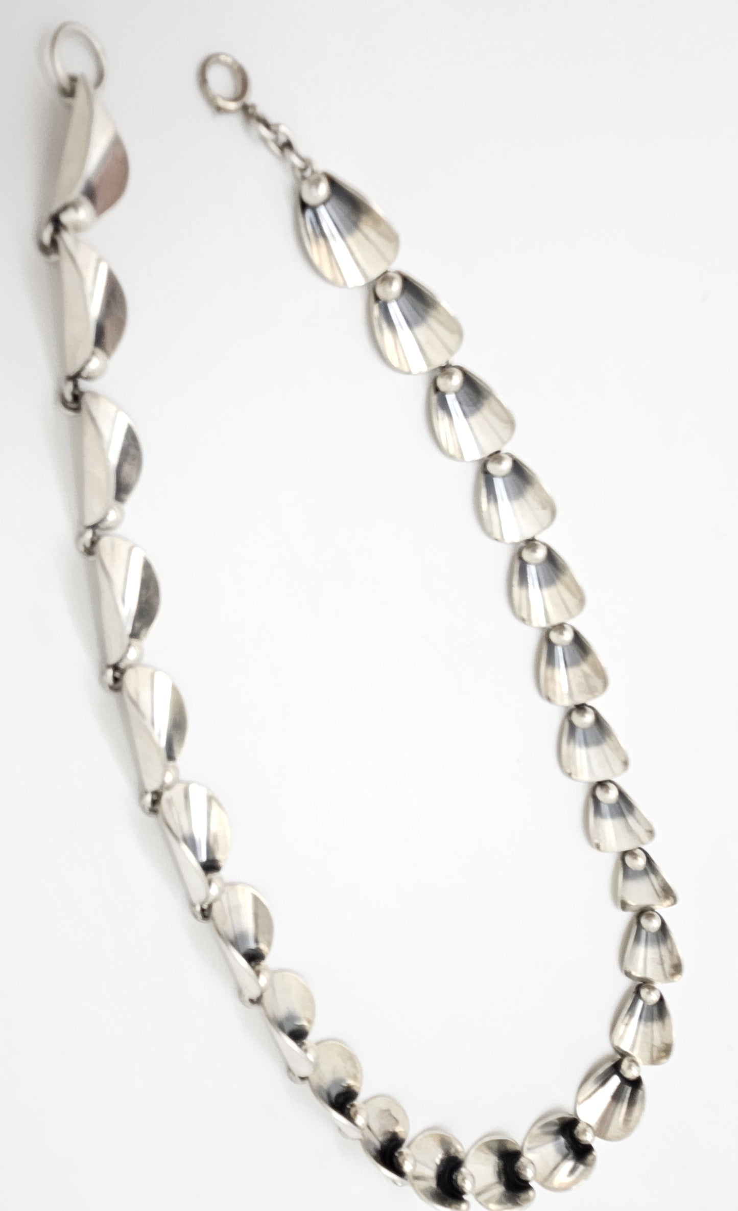 Niels Erik From Denmark sterling silver Art Deco Flora Fauna Necklace circa 1940s, view 6 of 9