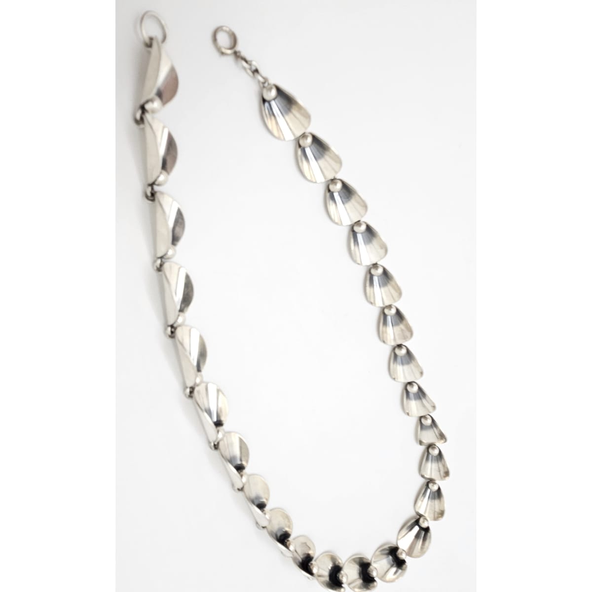 Niels Erik From Denmark sterling silver Art Deco Flora Fauna Necklace circa 1940s, view 6 of 9