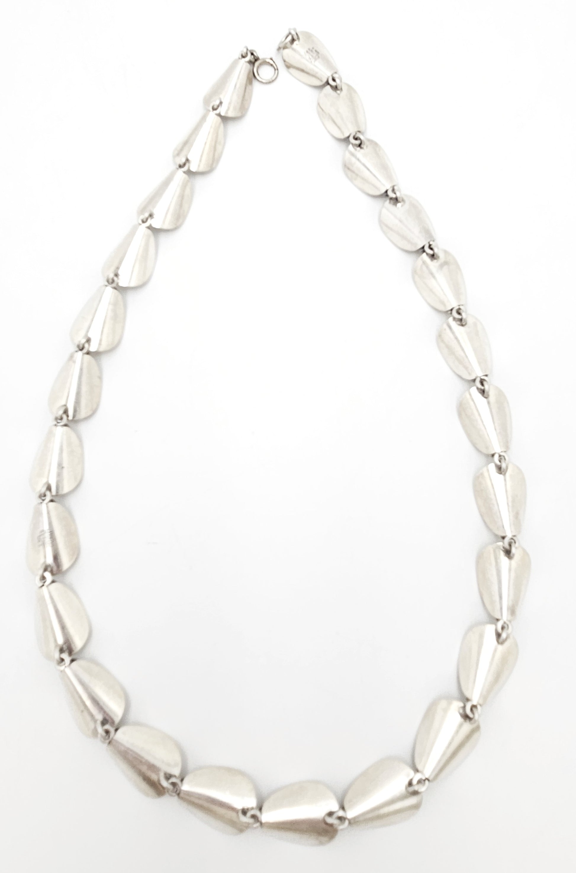Niels Erik From Denmark sterling silver Art Deco Flora Fauna Necklace circa 1940s, view 7 of 9