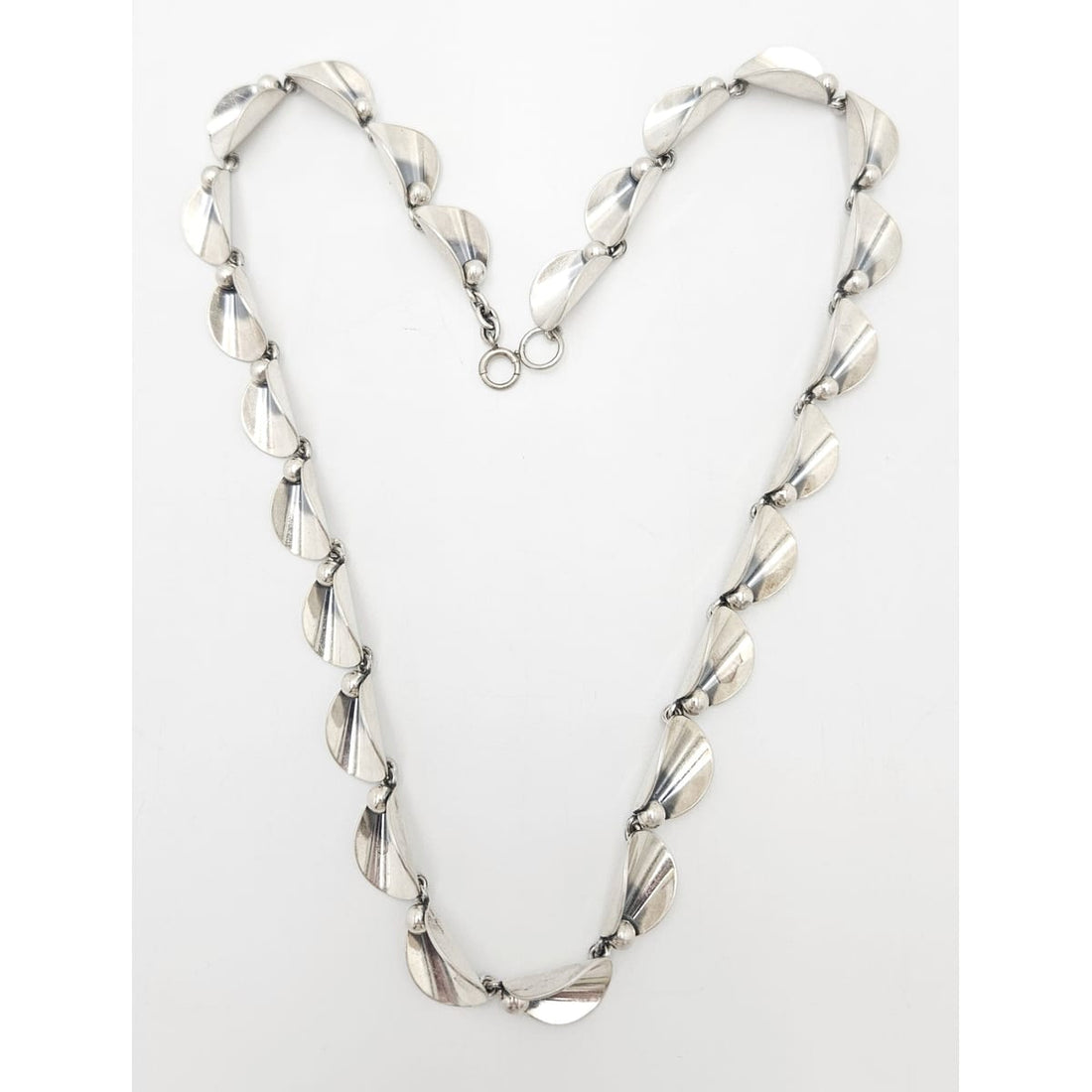 Niels Erik From Denmark sterling silver Art Deco Flora Fauna Necklace circa 1940s, view 1 of 9