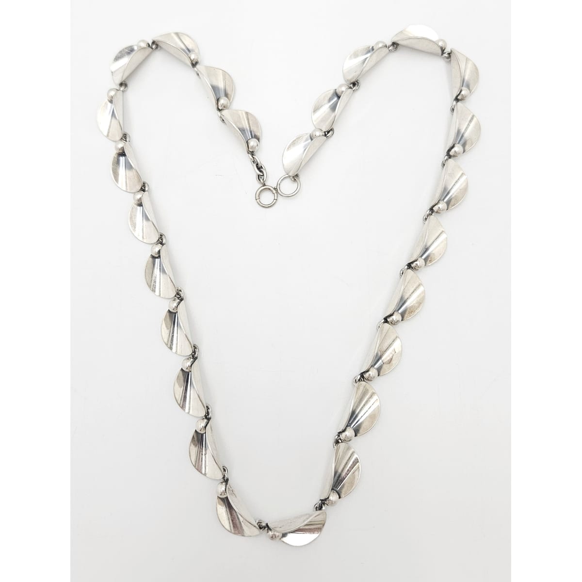 Niels Erik From Denmark sterling silver Art Deco Flora Fauna Necklace circa 1940s, view 1 of 9