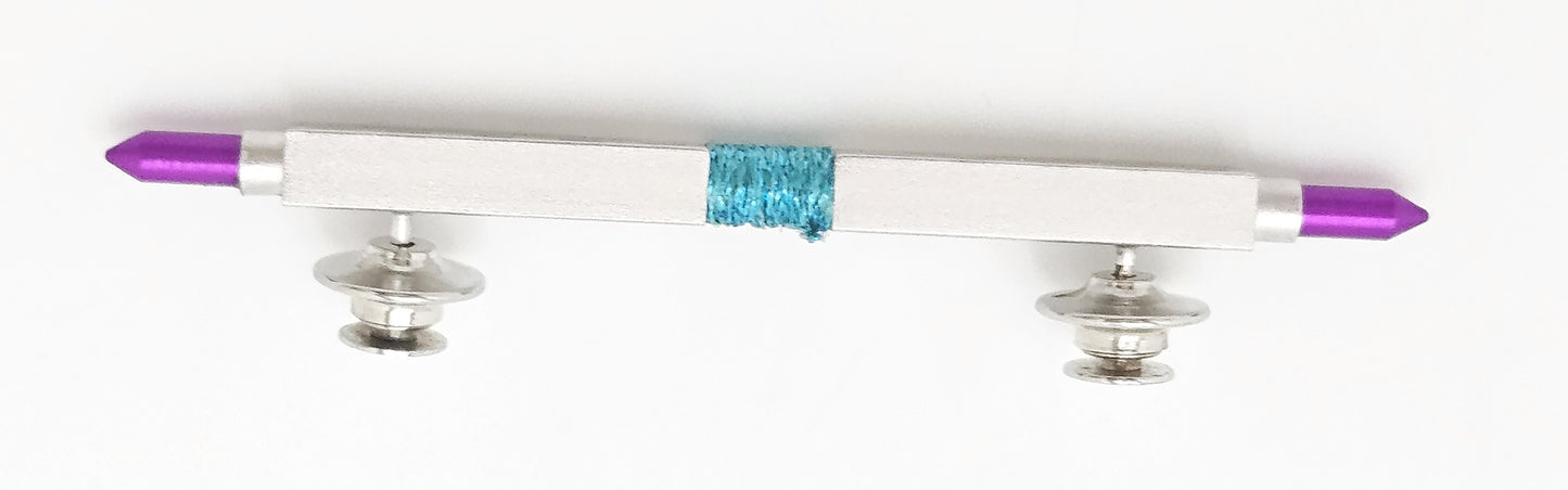 Postmodern Memphis Style Geometric Bar Statement Brooch Signed Dated 1988, alternate product view 3