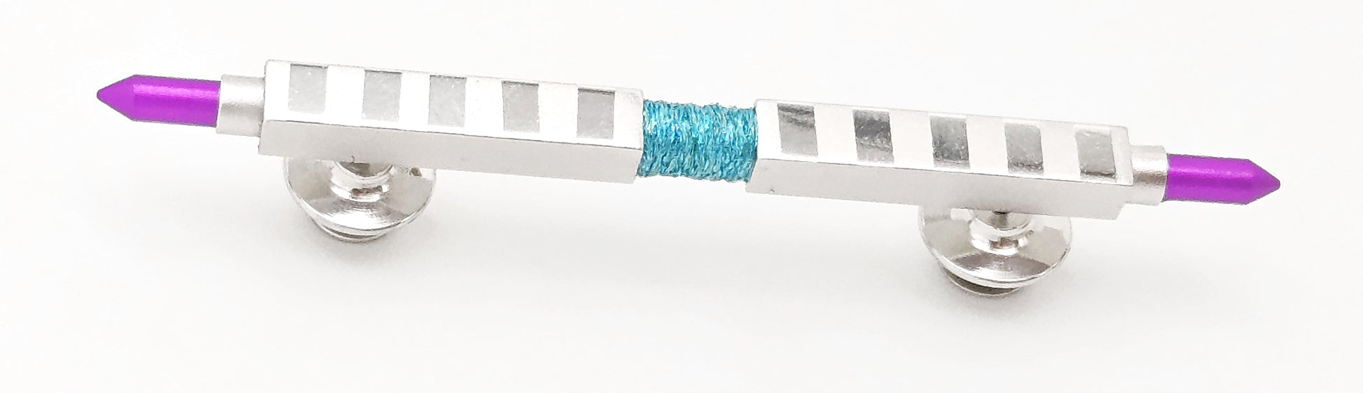 Postmodern Memphis Style Geometric Bar Statement Brooch Signed Dated 1988, alternate product view 5