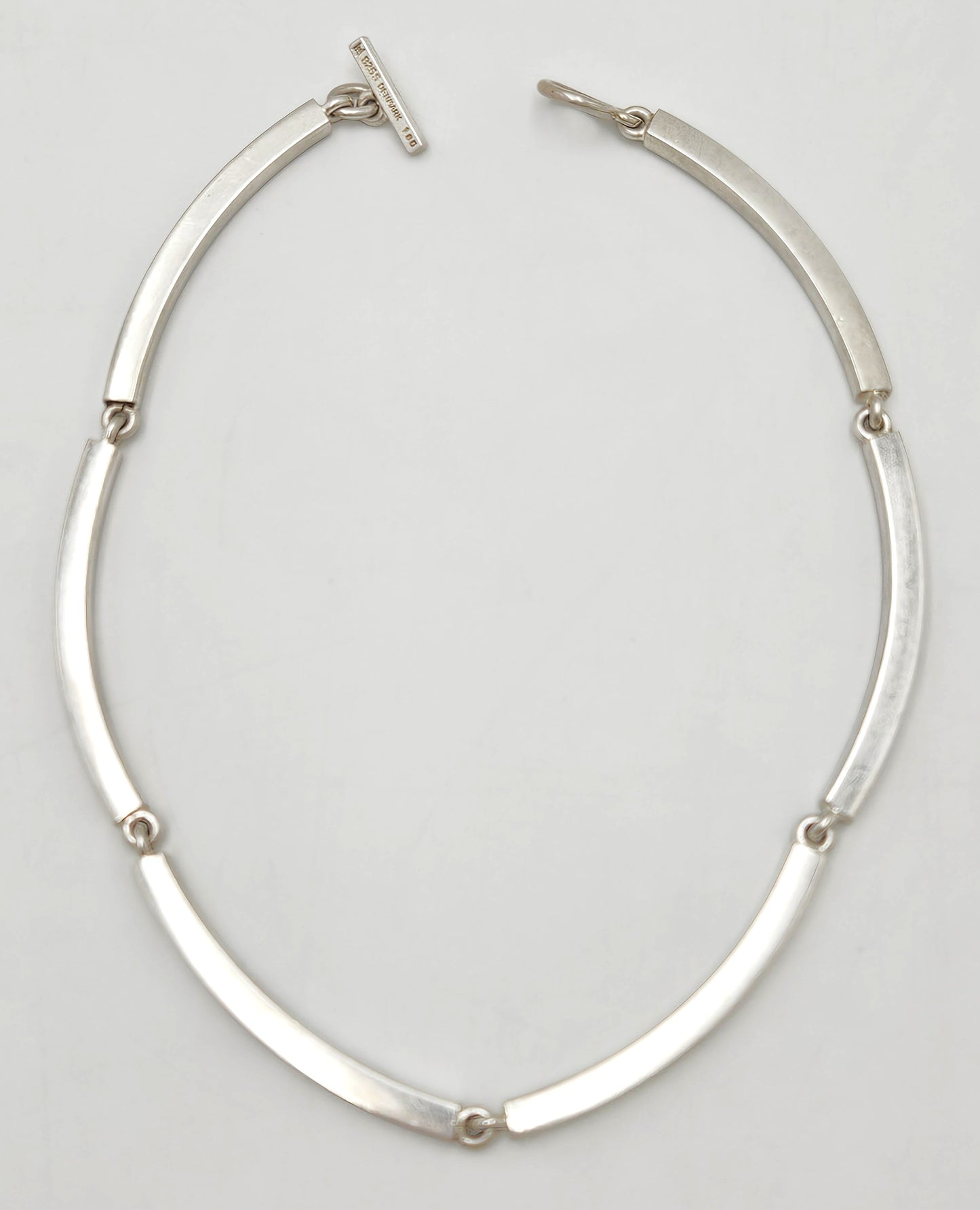 Hans Hansen Denmark modernist sterling silver enamel Necklace 1970s, view 3 of 9