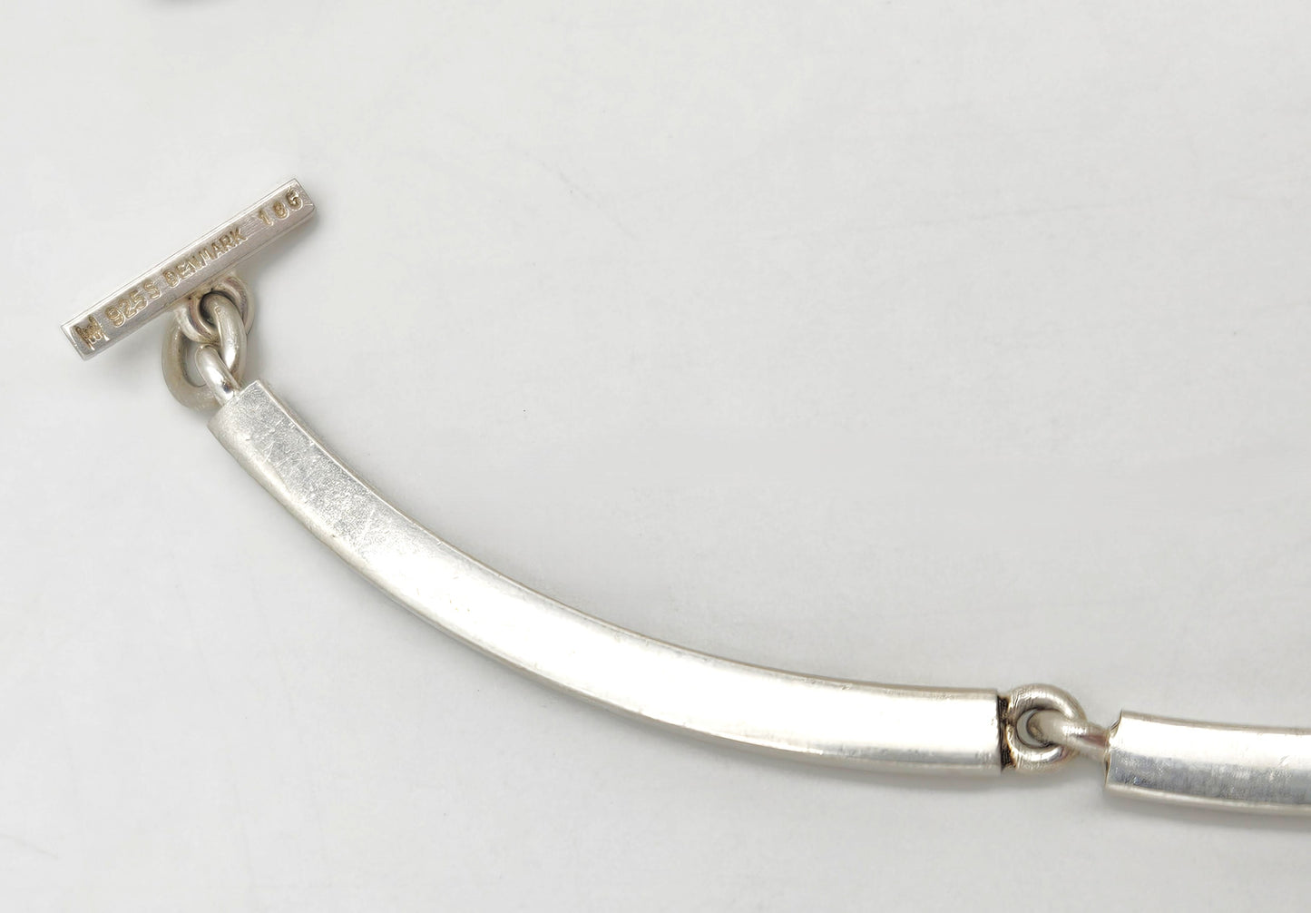 Hans Hansen Denmark modernist sterling silver enamel Necklace 1970s, view 5 of 9