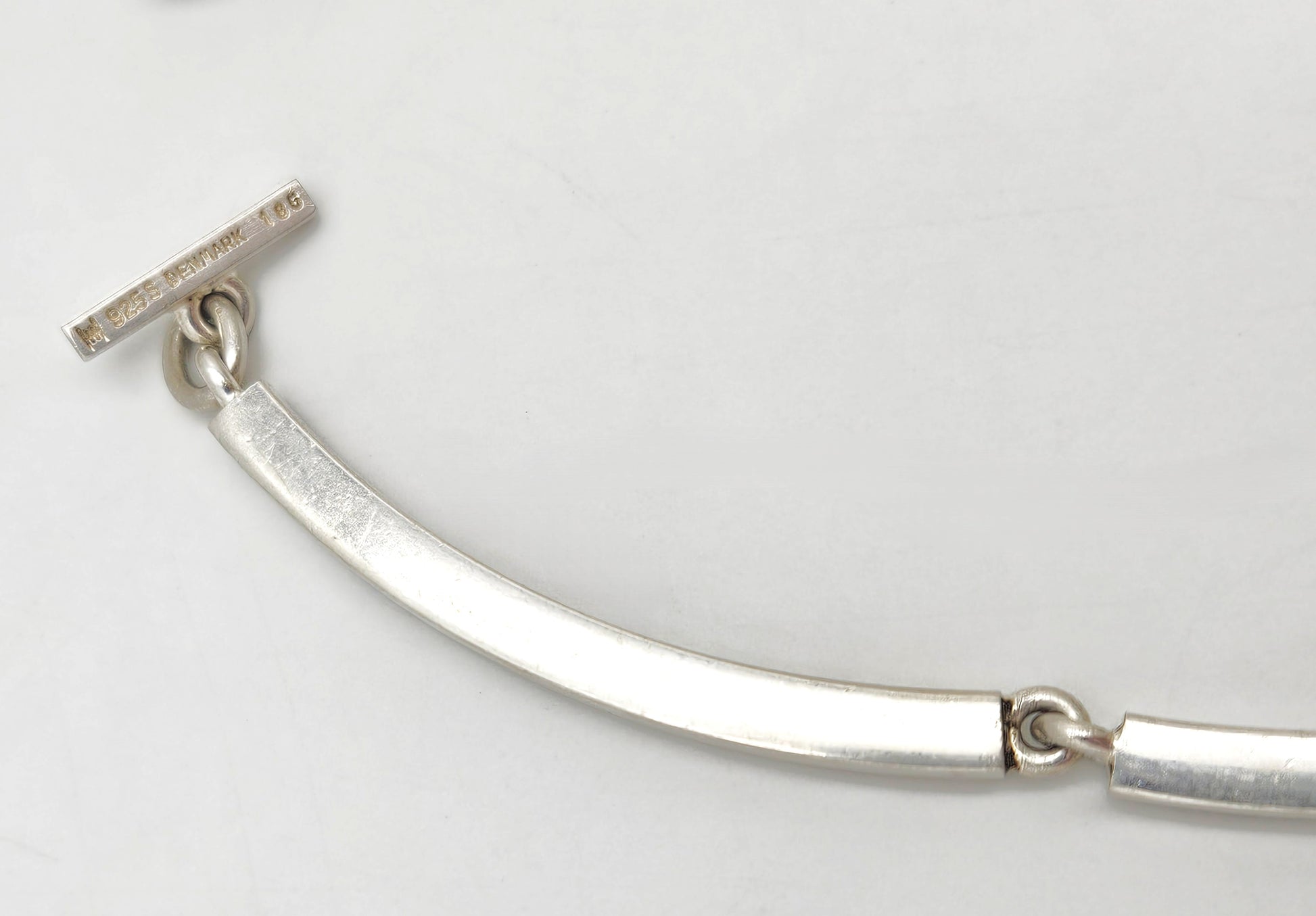 Hans Hansen Denmark modernist sterling silver enamel Necklace 1970s, view 5 of 9